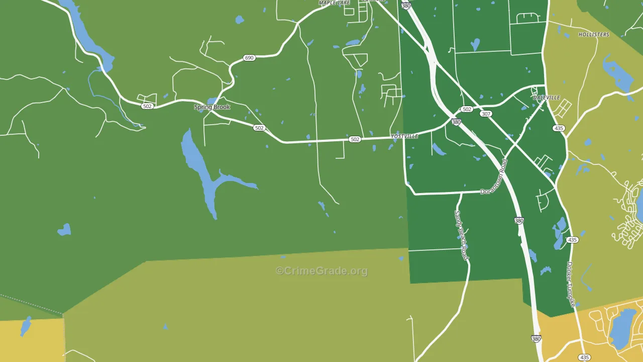 Yostville, PA Map of Murder Rates