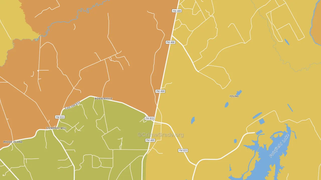 Young, TX Map of Murder Rates