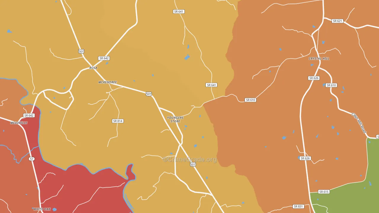 Youngers Store, VA Map of Murder Rates
