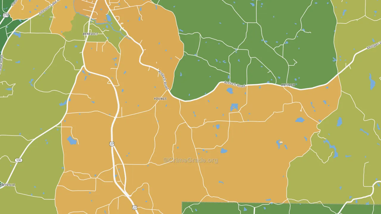 Youngs, GA Map of Murder Rates