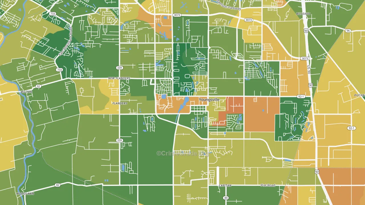 Youngsville, LA Map of Murder Rates