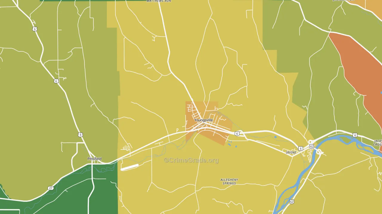 Youngsville, PA Map of Murder Rates