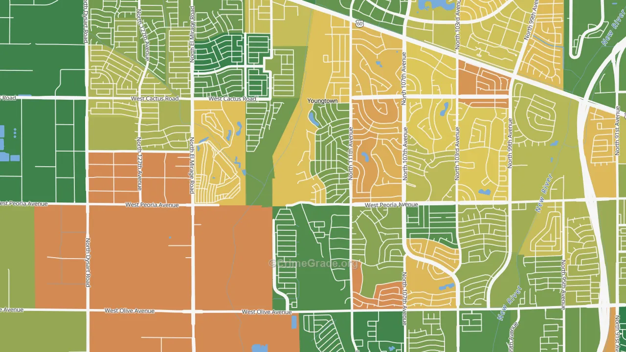 Youngtown, AZ Map of Murder Rates