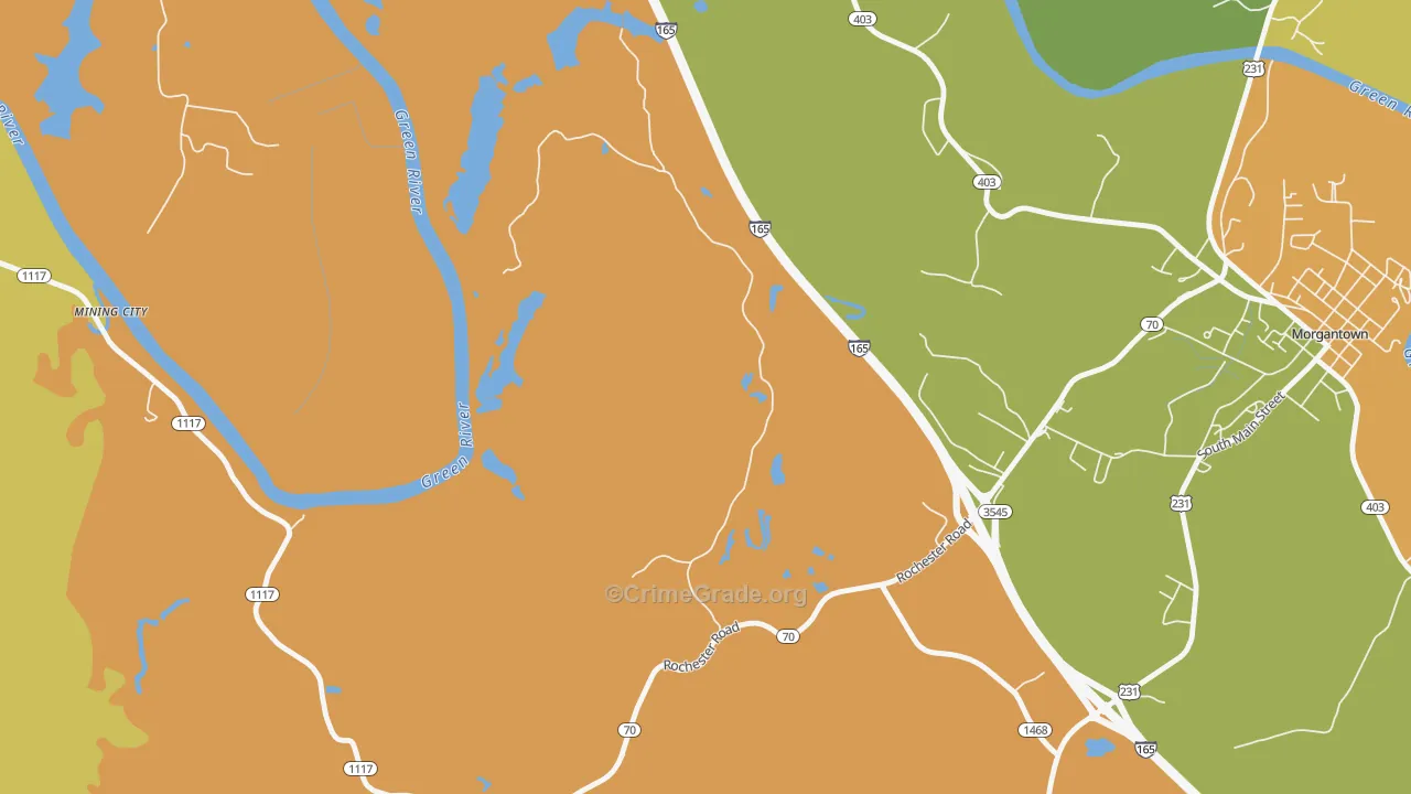 Youngtown, KY Map of Murder Rates