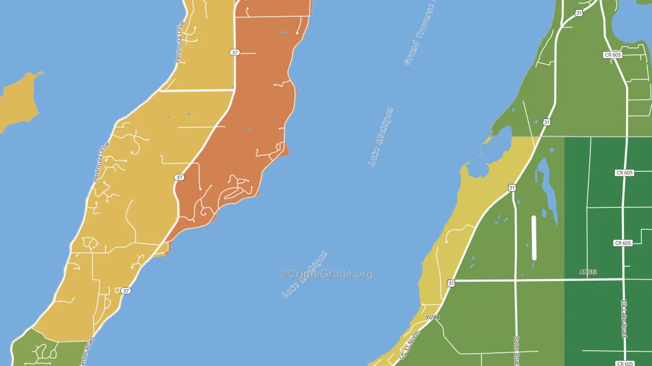 Yuba, MI Map of Murder Rates