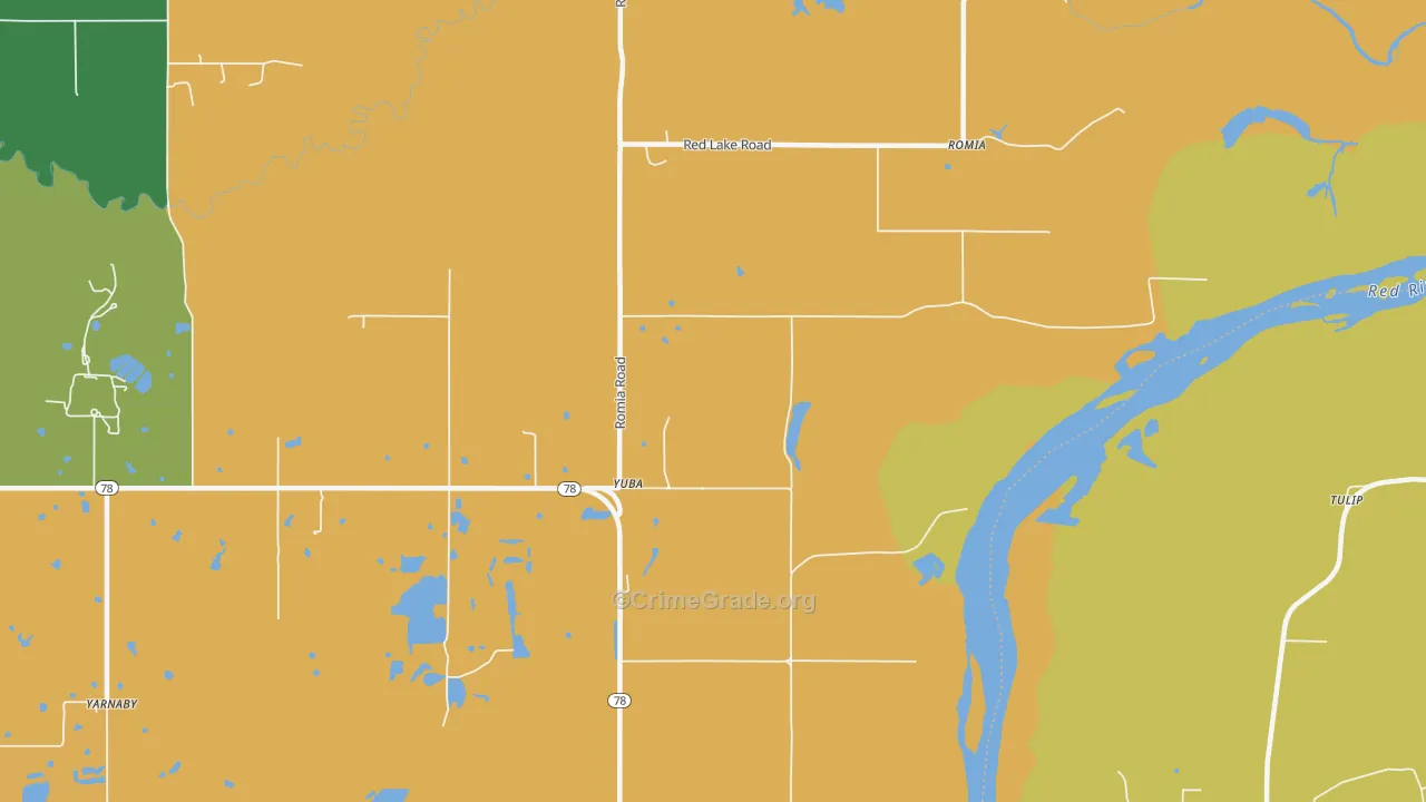 Yuba, OK Map of Murder Rates