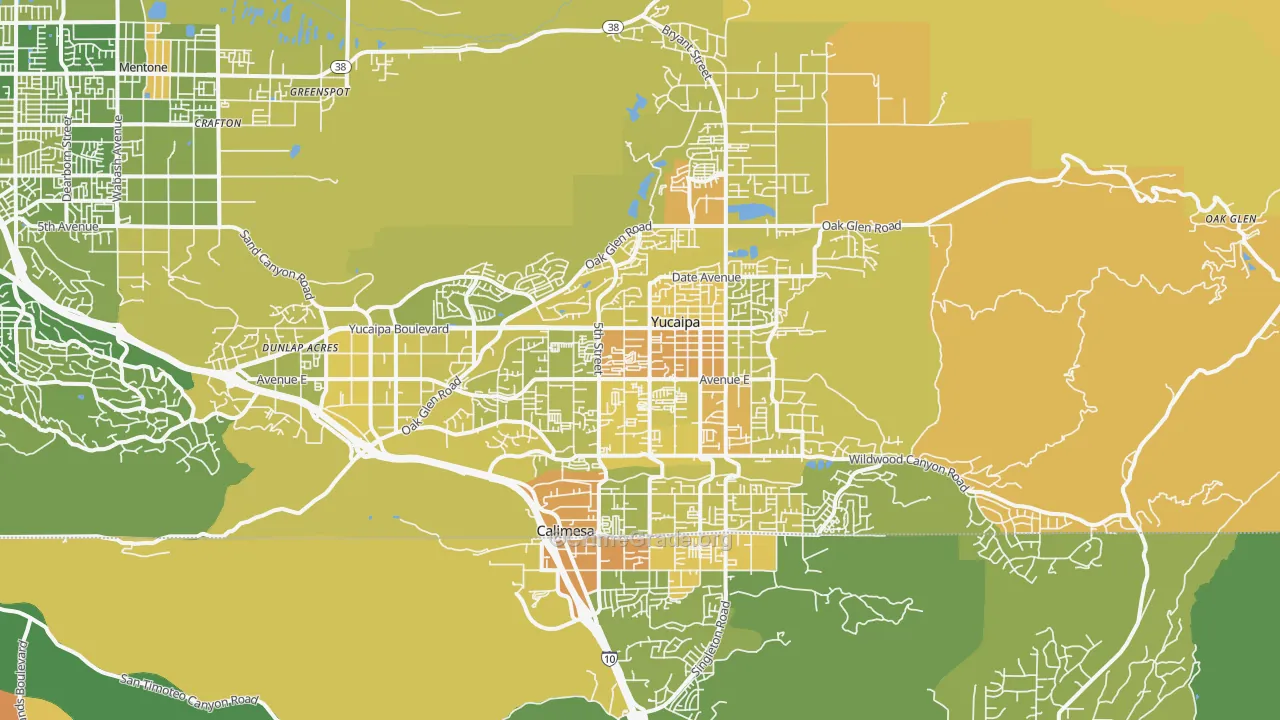 Yucaipa, CA Map of Murder Rates