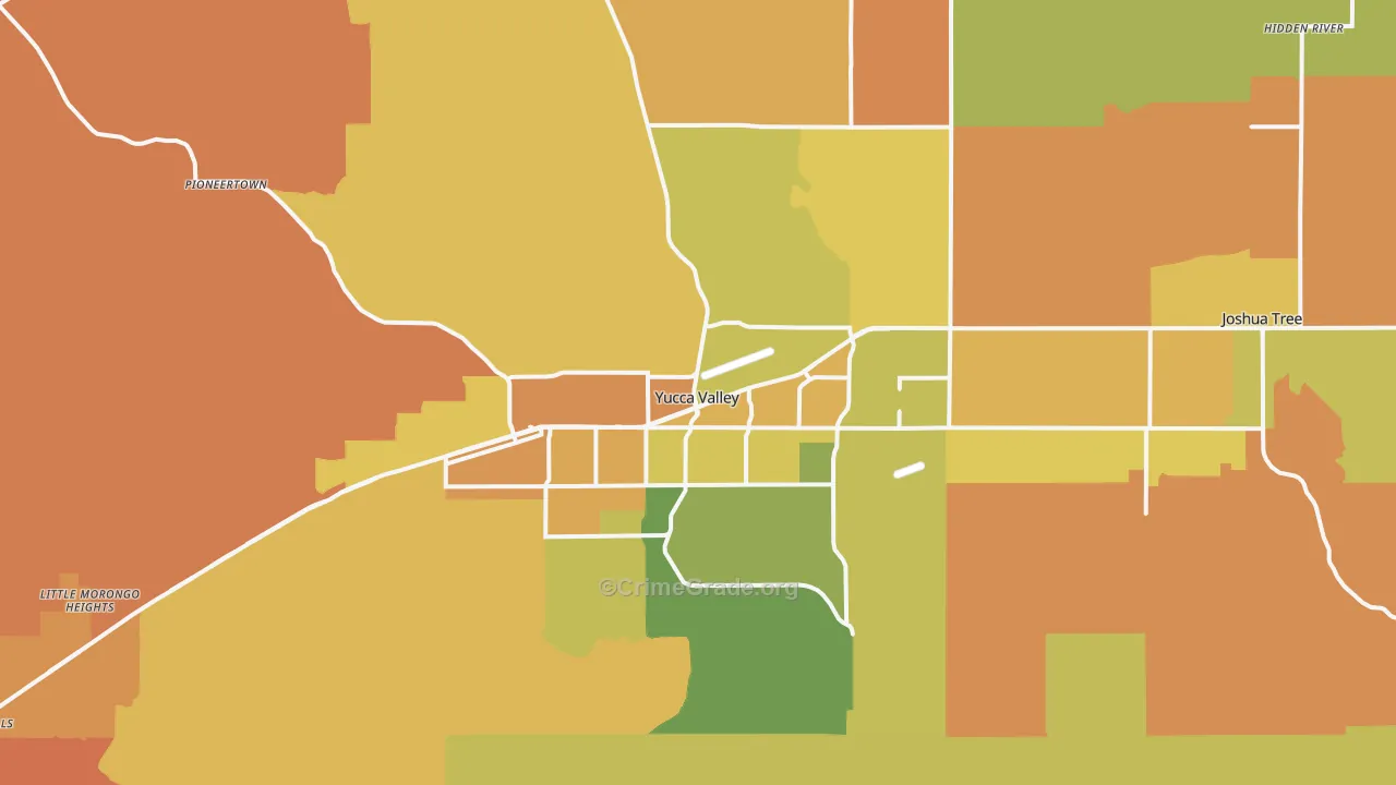 Yucca Valley, CA Map of Murder Rates