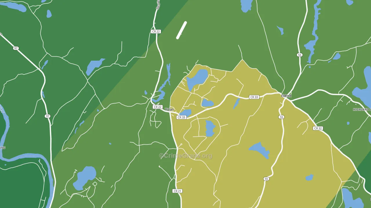 Yulan, NY Map of Murder Rates