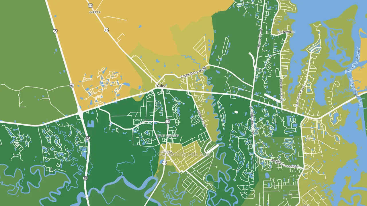 Yulee, FL Map of Murder Rates