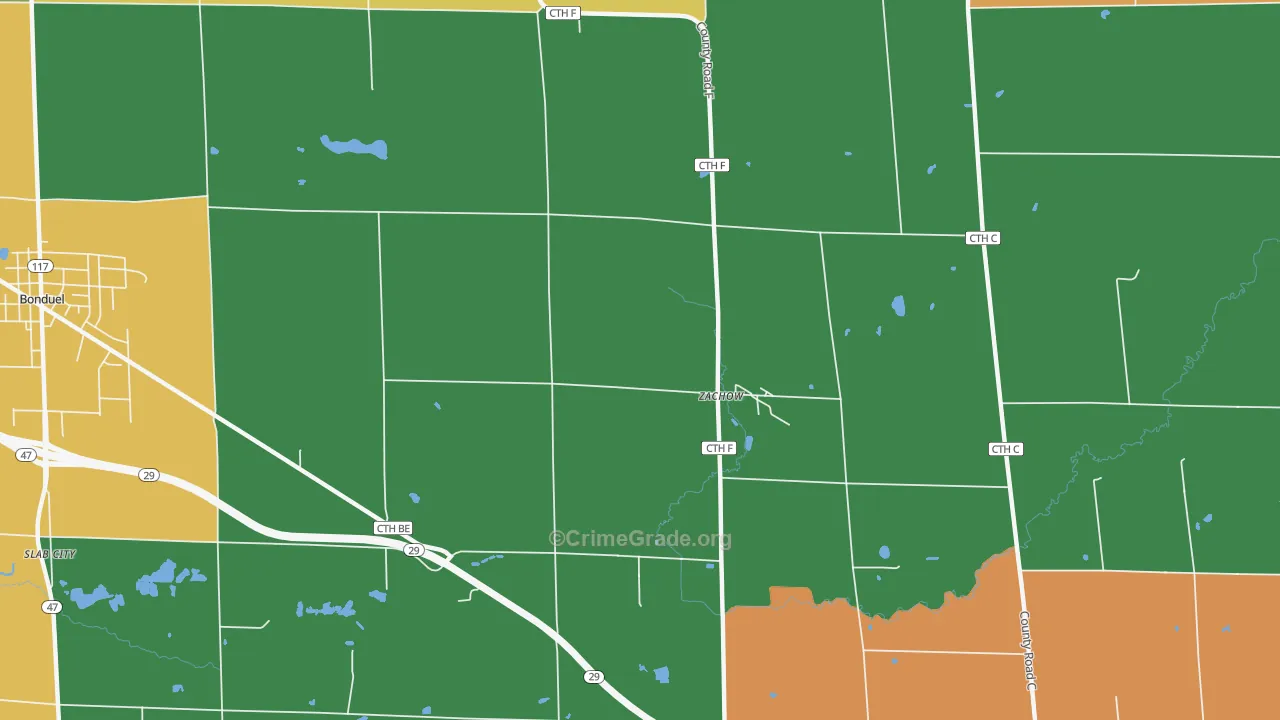 Zachow, WI Map of Murder Rates