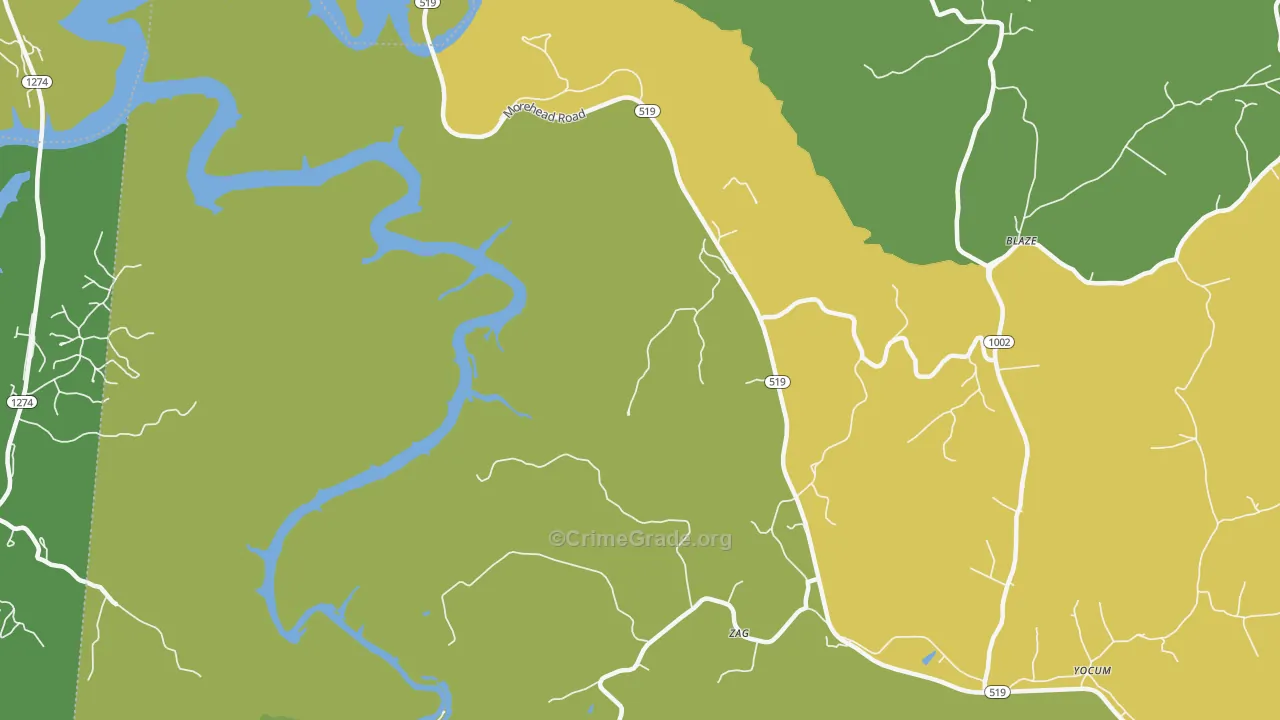 Zag, KY Map of Murder Rates