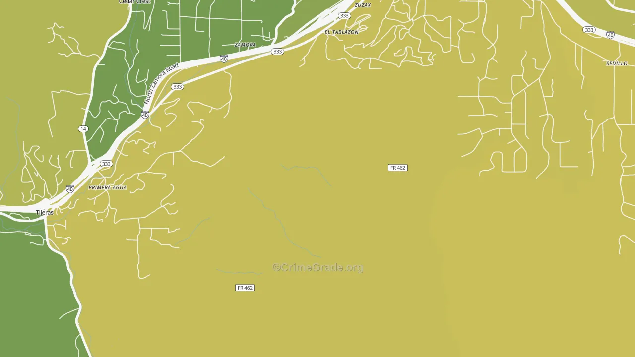 Zamora, NM Map of Murder Rates