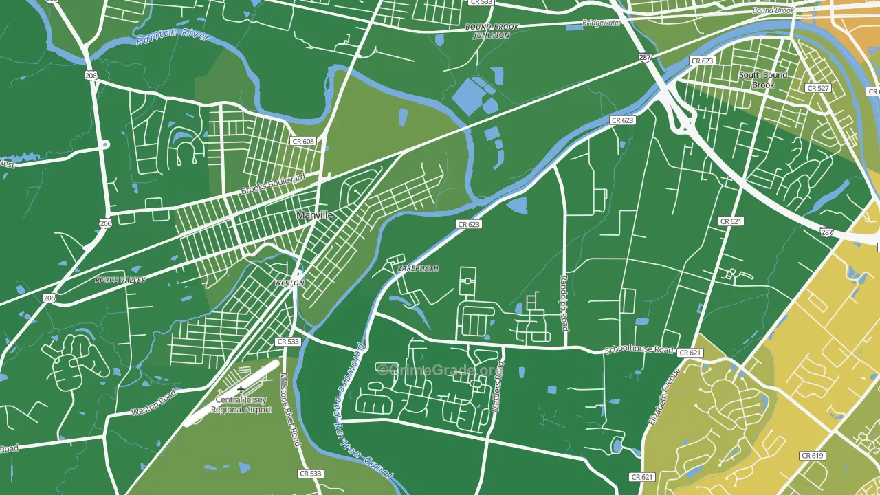 Zarephath, NJ Map of Murder Rates