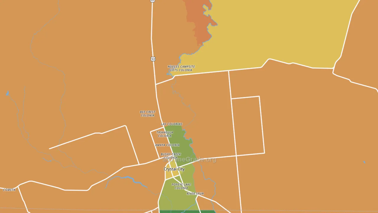 Zavala County, TX Map of Murder Rates