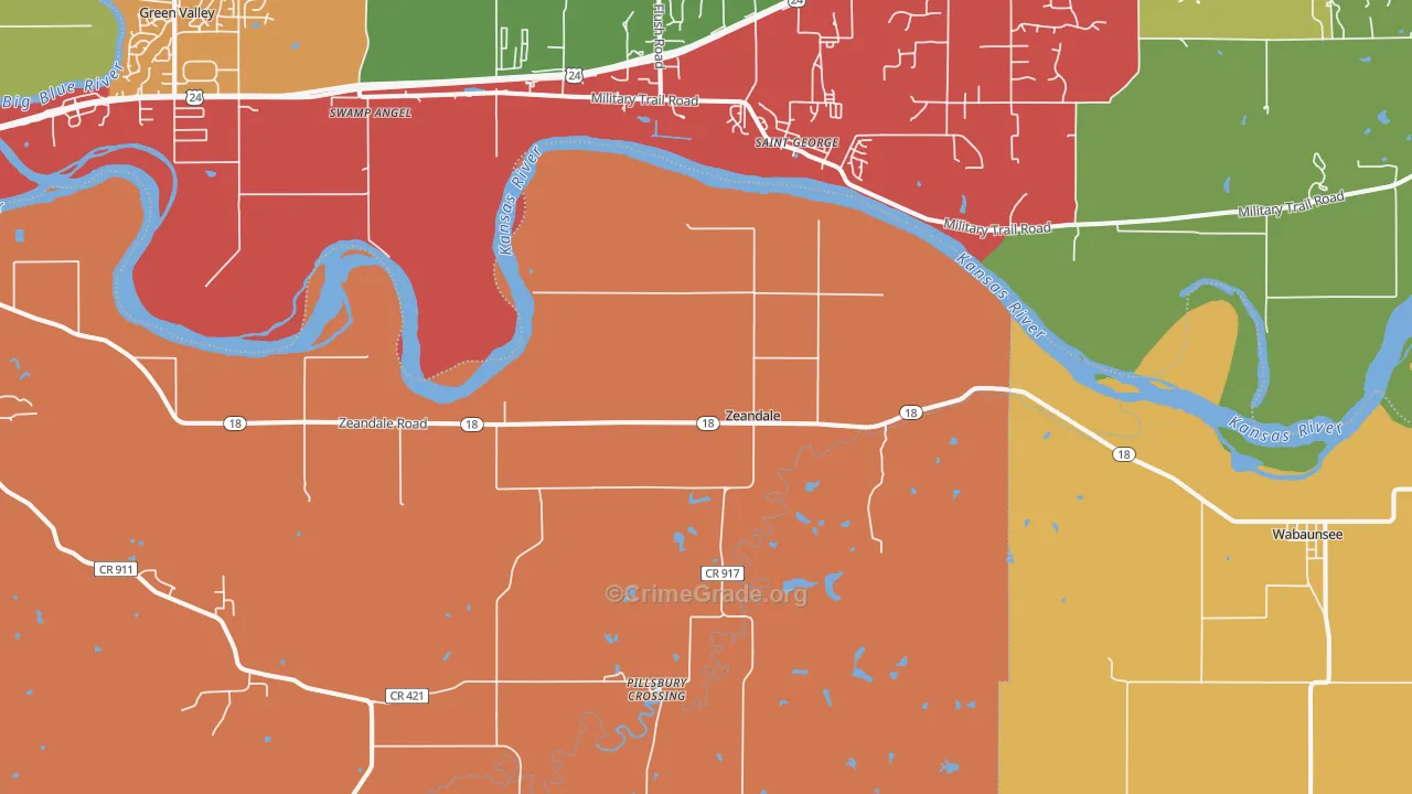 Zeandale, KS Map of Murder Rates