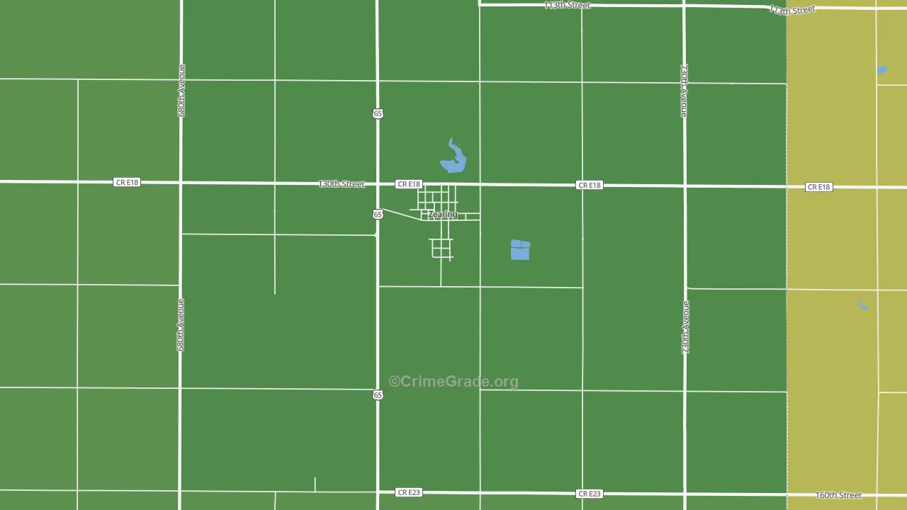 Zearing, IA Map of Murder Rates