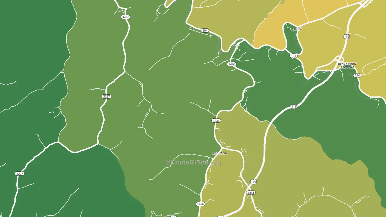 Zebulon, KY Map of Murder Rates