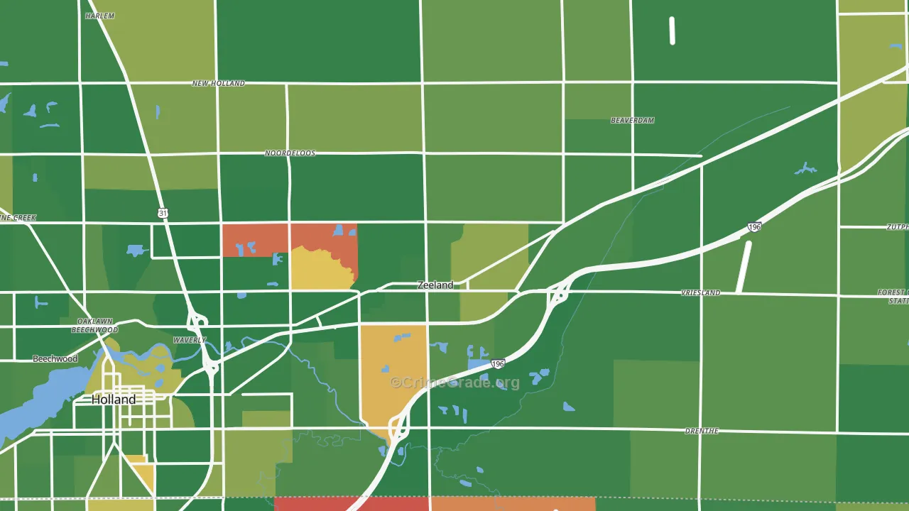 Zeeland, MI Map of Murder Rates