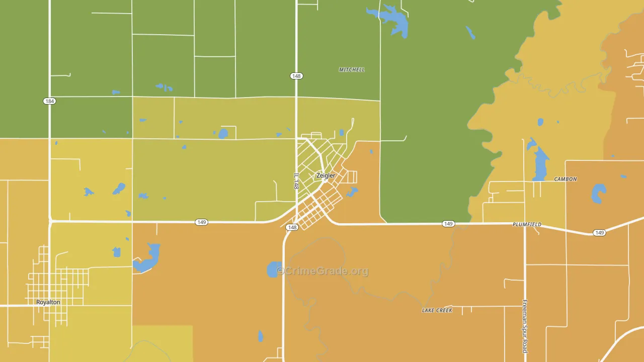 Zeigler, IL Map of Murder Rates