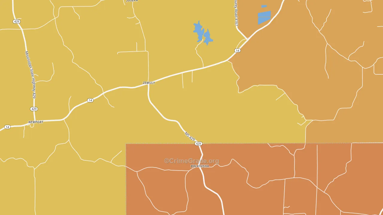 Zemuly, MS Map of Murder Rates