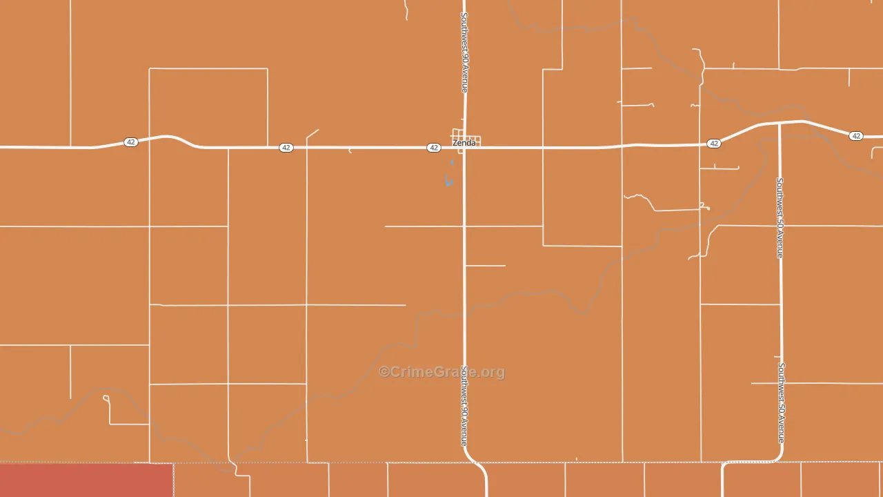 Zenda, KS Map of Murder Rates