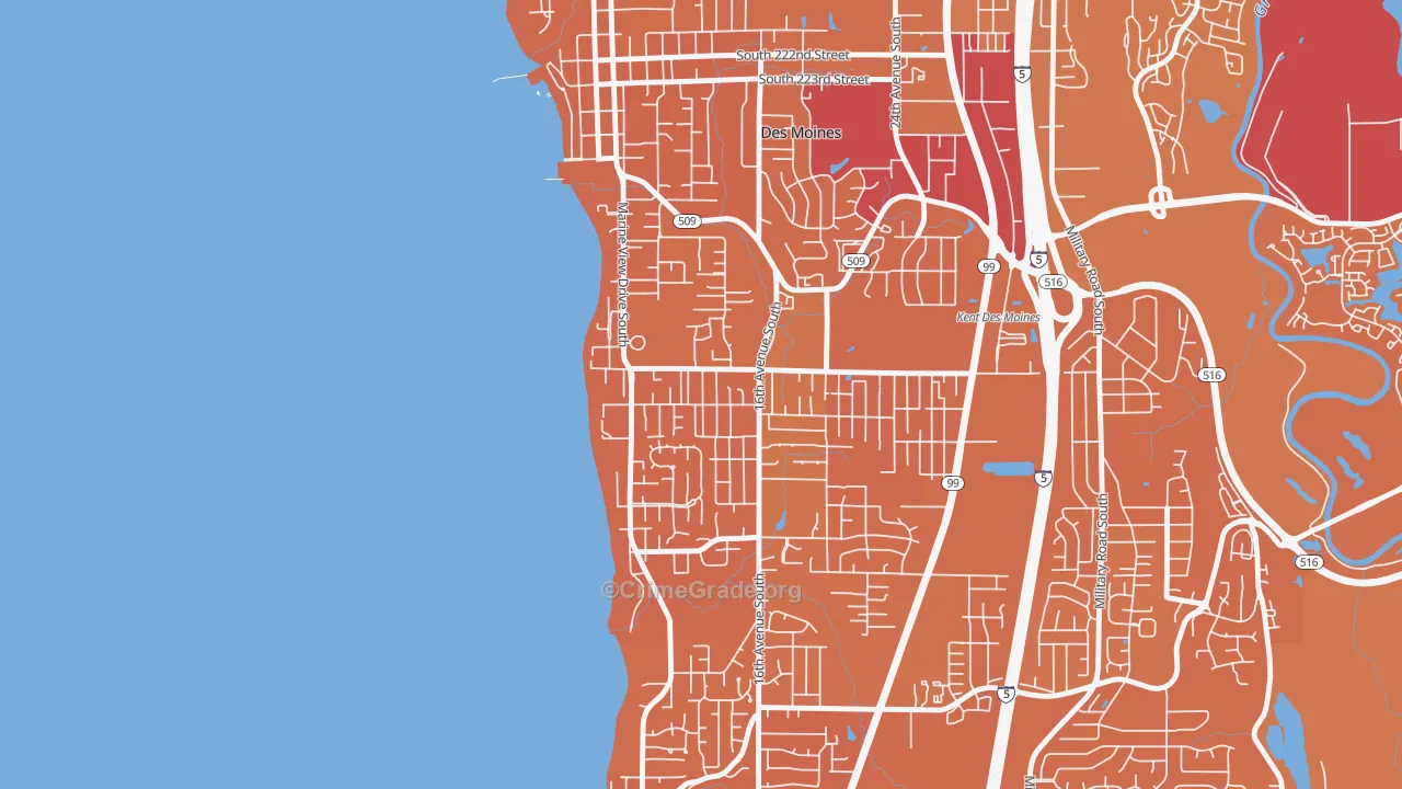 Zenith, Des Moines, WA Map of Murder Rates