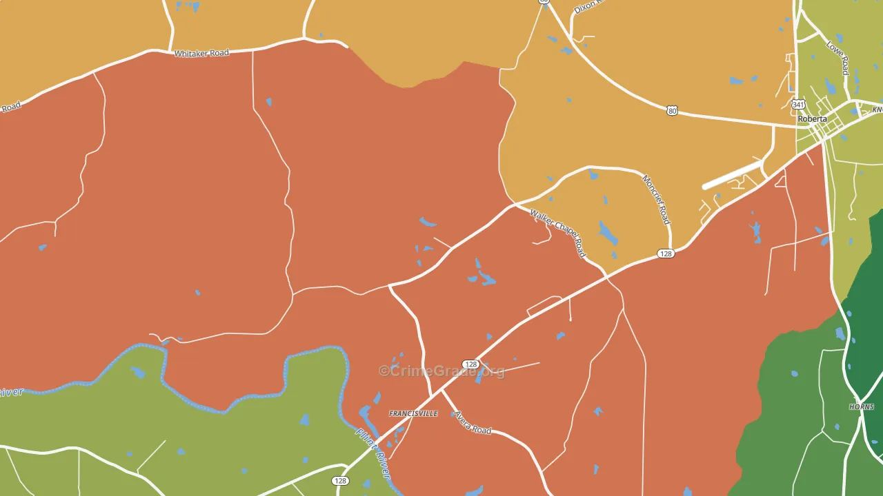 Zenith, GA Map of Murder Rates