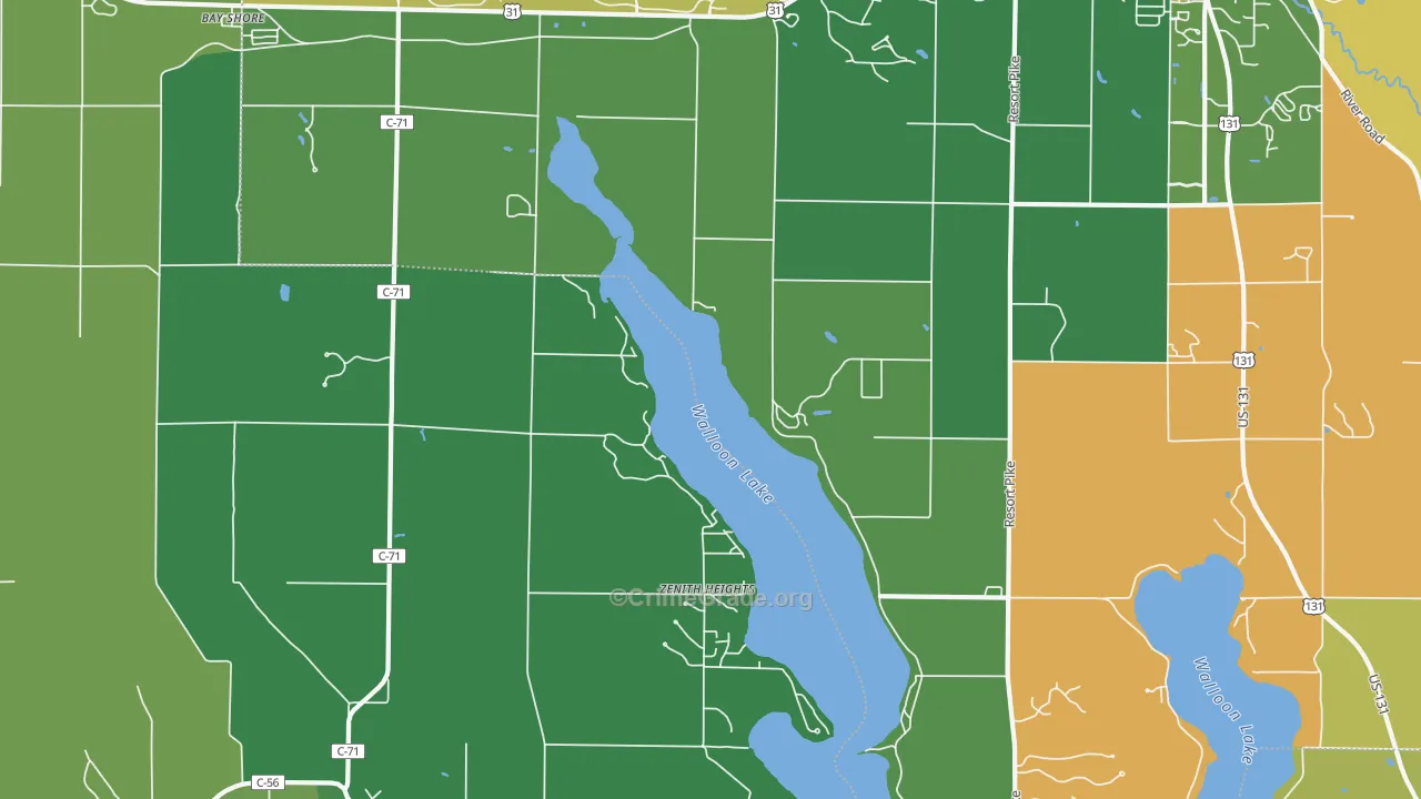 Zenith Heights, MI Map of Murder Rates