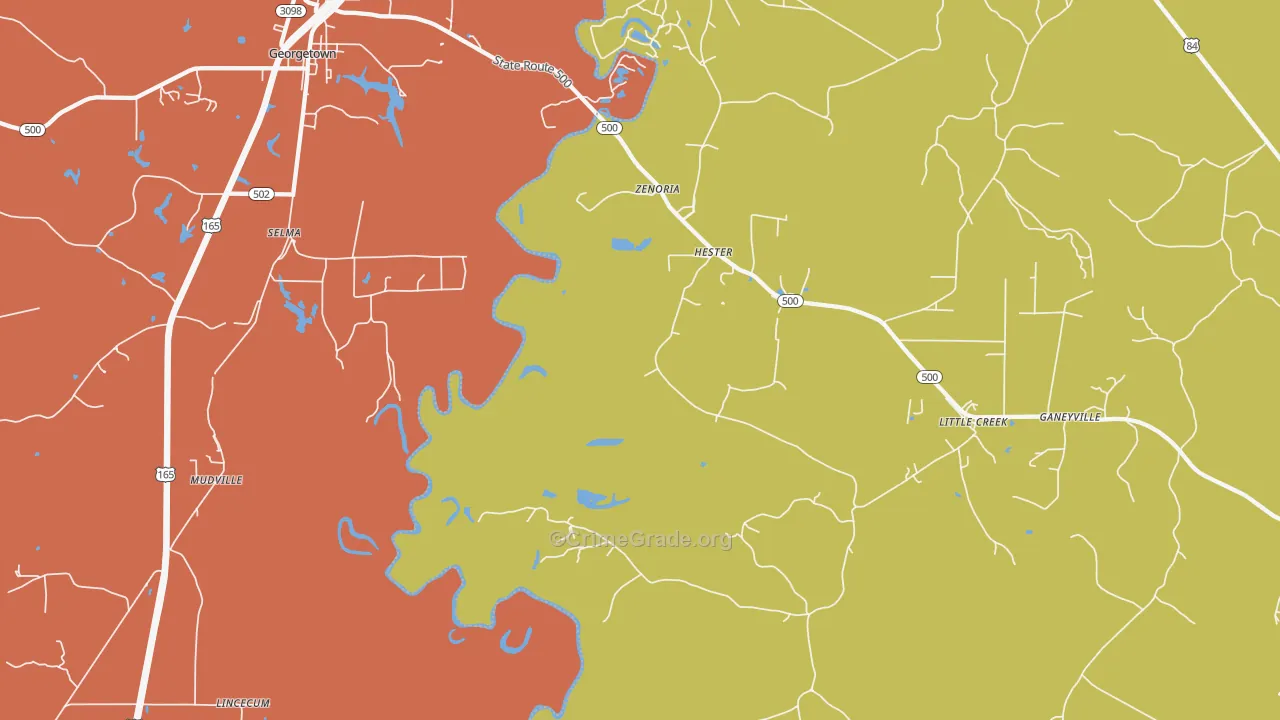 Zenoria, LA Map of Murder Rates