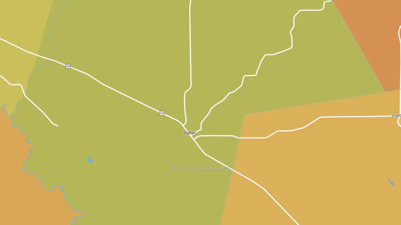 Zephyr, TX Map of Murder Rates
