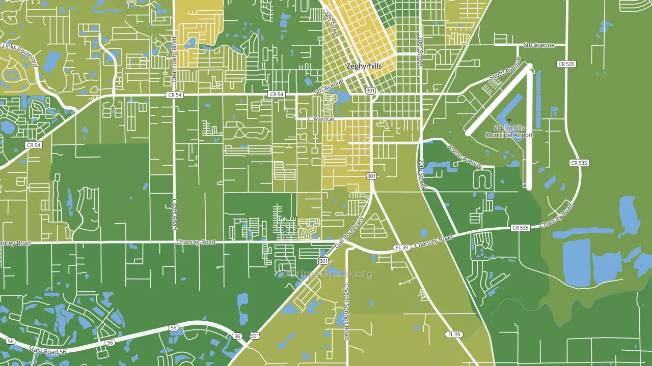 Zephyrhills South, FL Map of Murder Rates