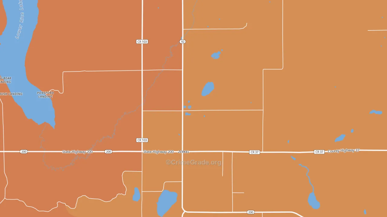 Zerkel, MN Map of Murder Rates