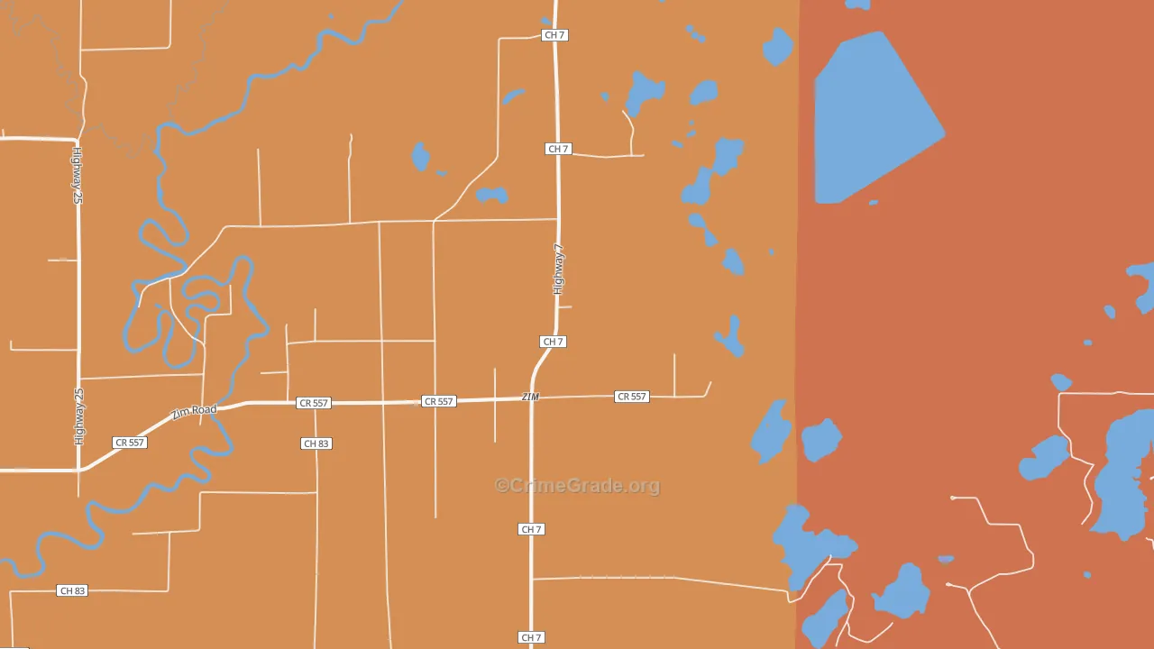 Zim, MN Map of Murder Rates