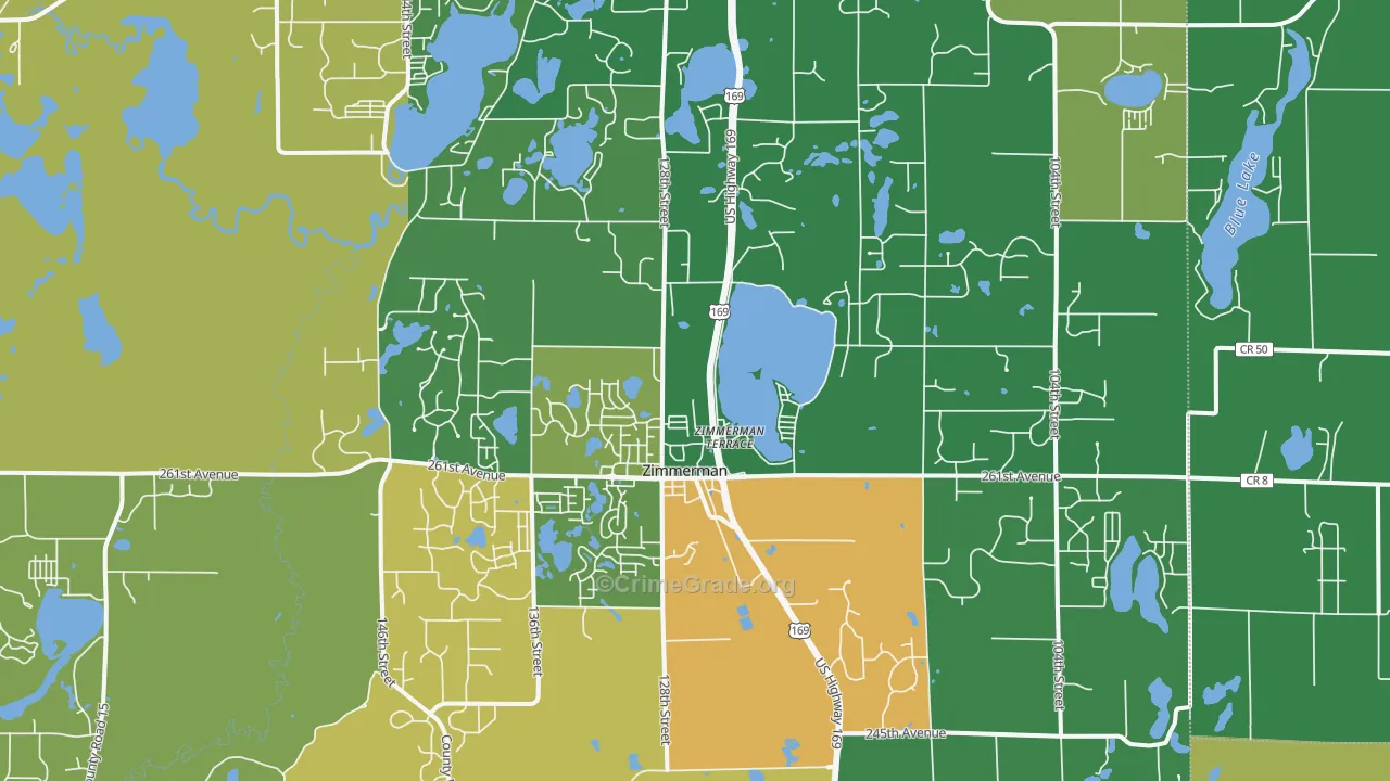 Zimmerman, MN Map of Murder Rates
