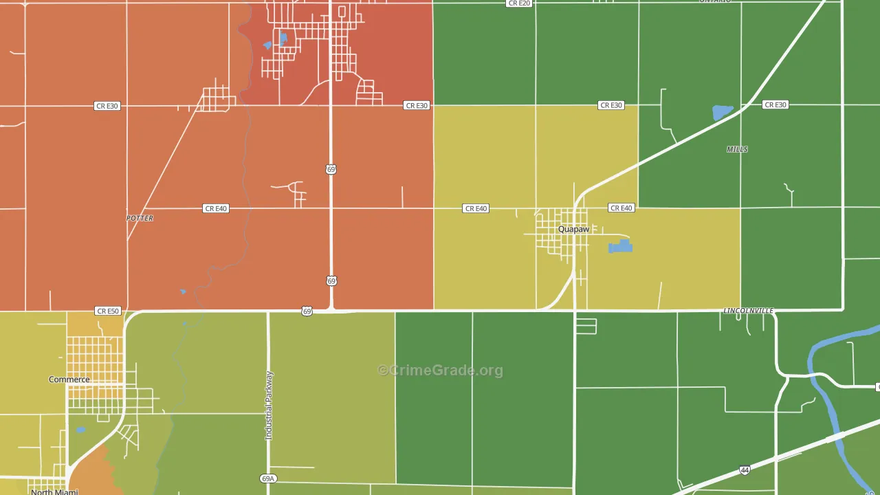 Zincville, OK Map of Murder Rates