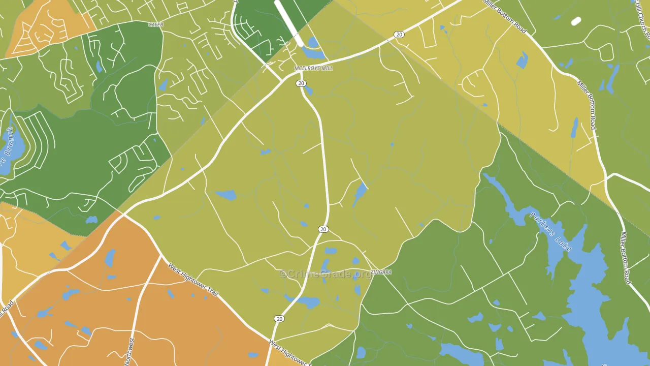 Zingara, GA Map of Murder Rates