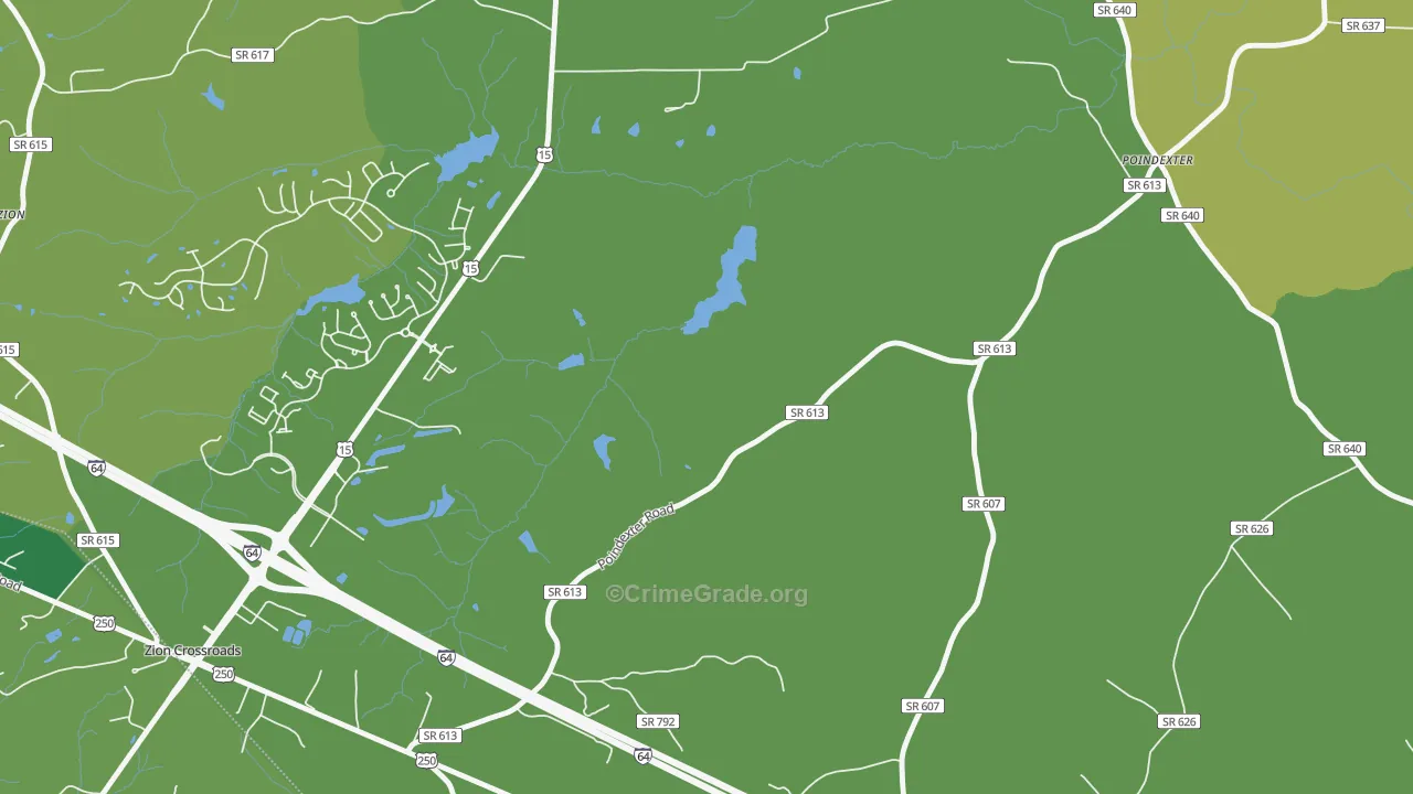 Zion Crossroads, VA Map of Murder Rates
