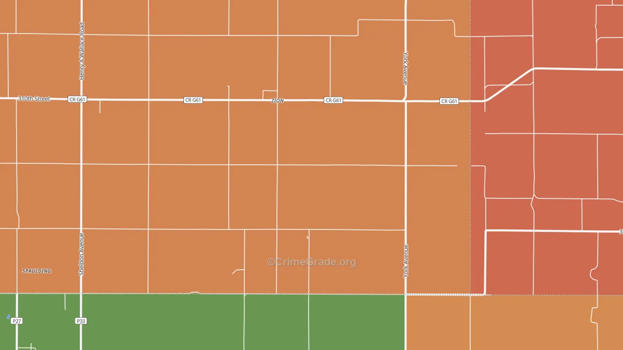 Zion, IA Map of Murder Rates