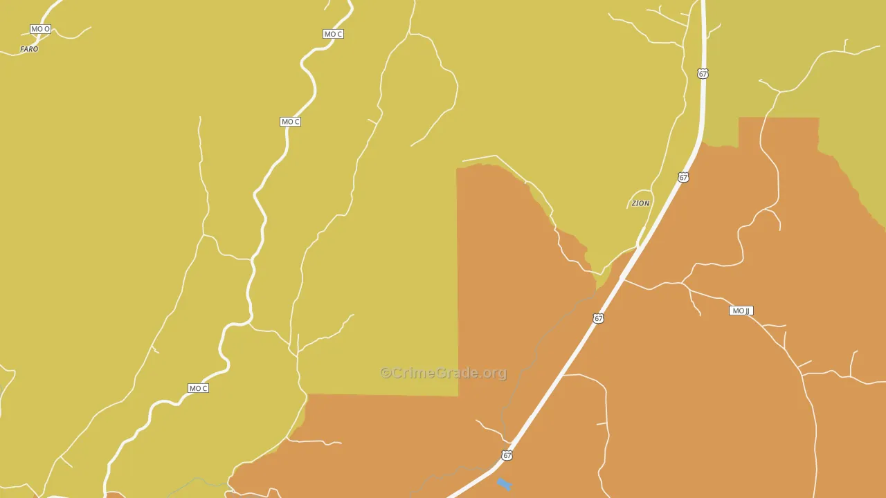 Zion, MO Map of Murder Rates