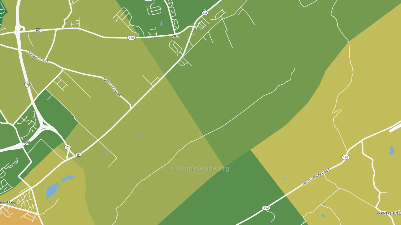Zion, PA Map of Murder Rates