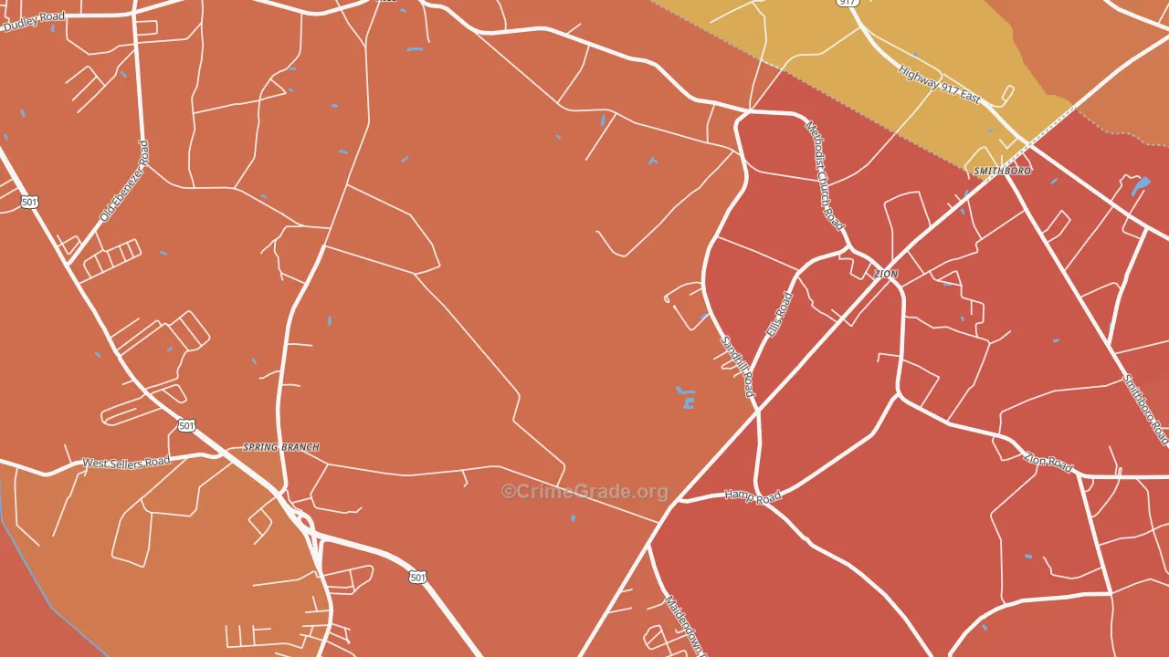 Zion, SC Map of Murder Rates