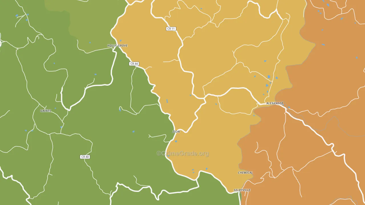 Zion, WV Map of Murder Rates