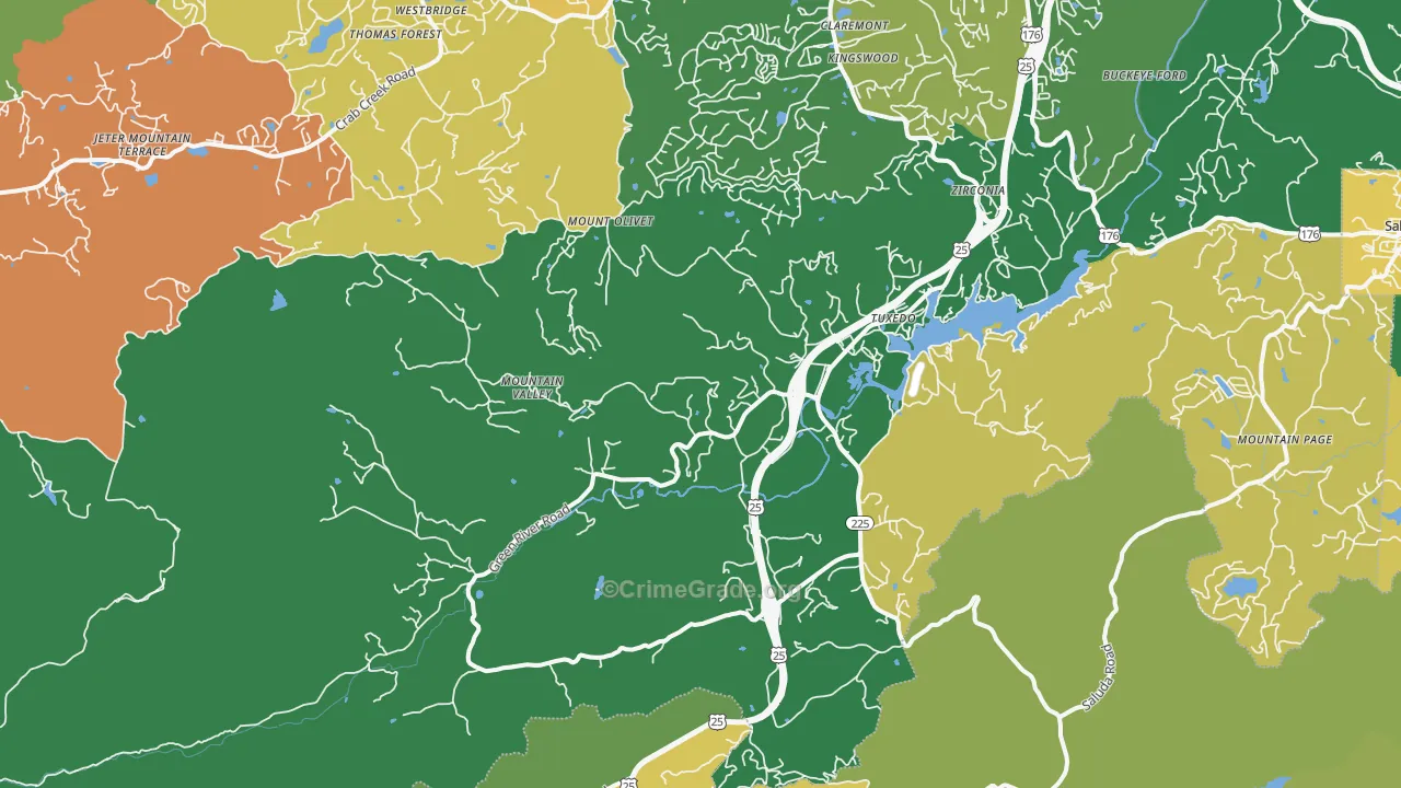 Zirconia, NC Map of Murder Rates