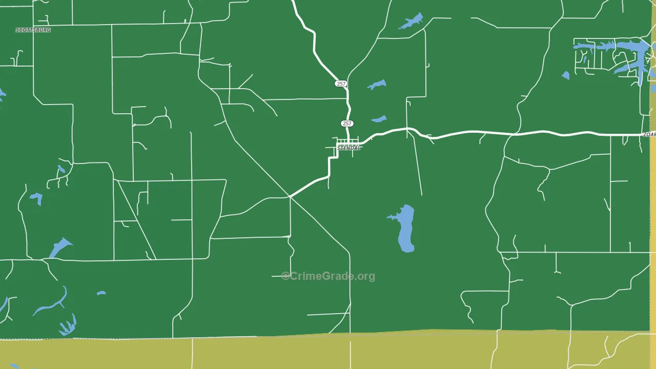 Zoar, IN Map of Murder Rates
