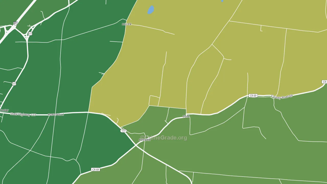 Zoar, NY Map of Murder Rates