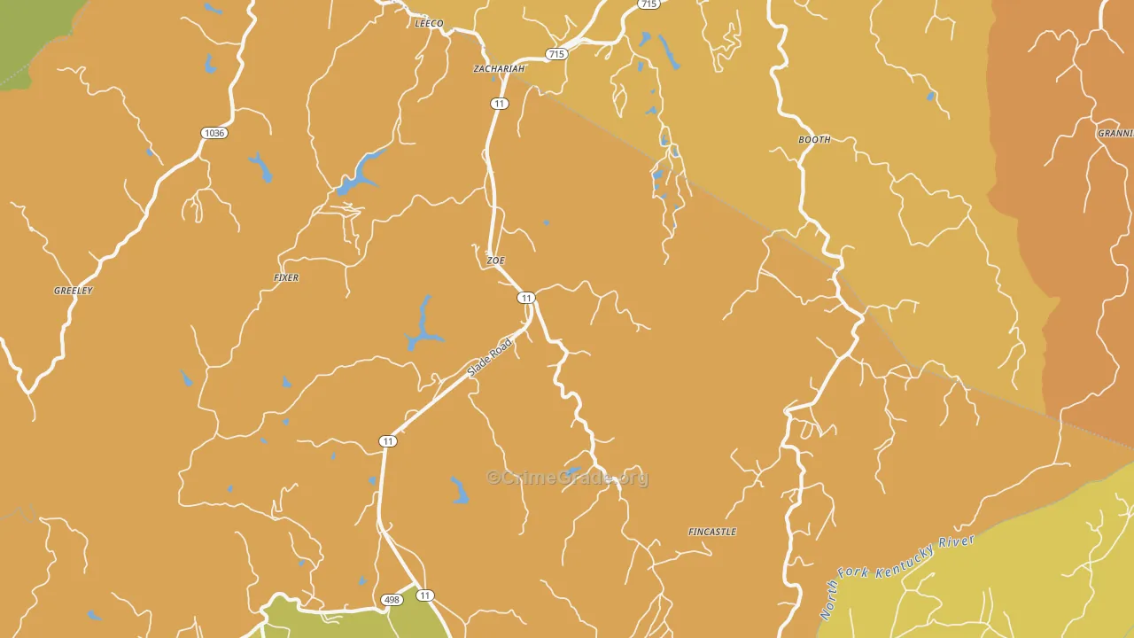 Zoe, KY Map of Murder Rates