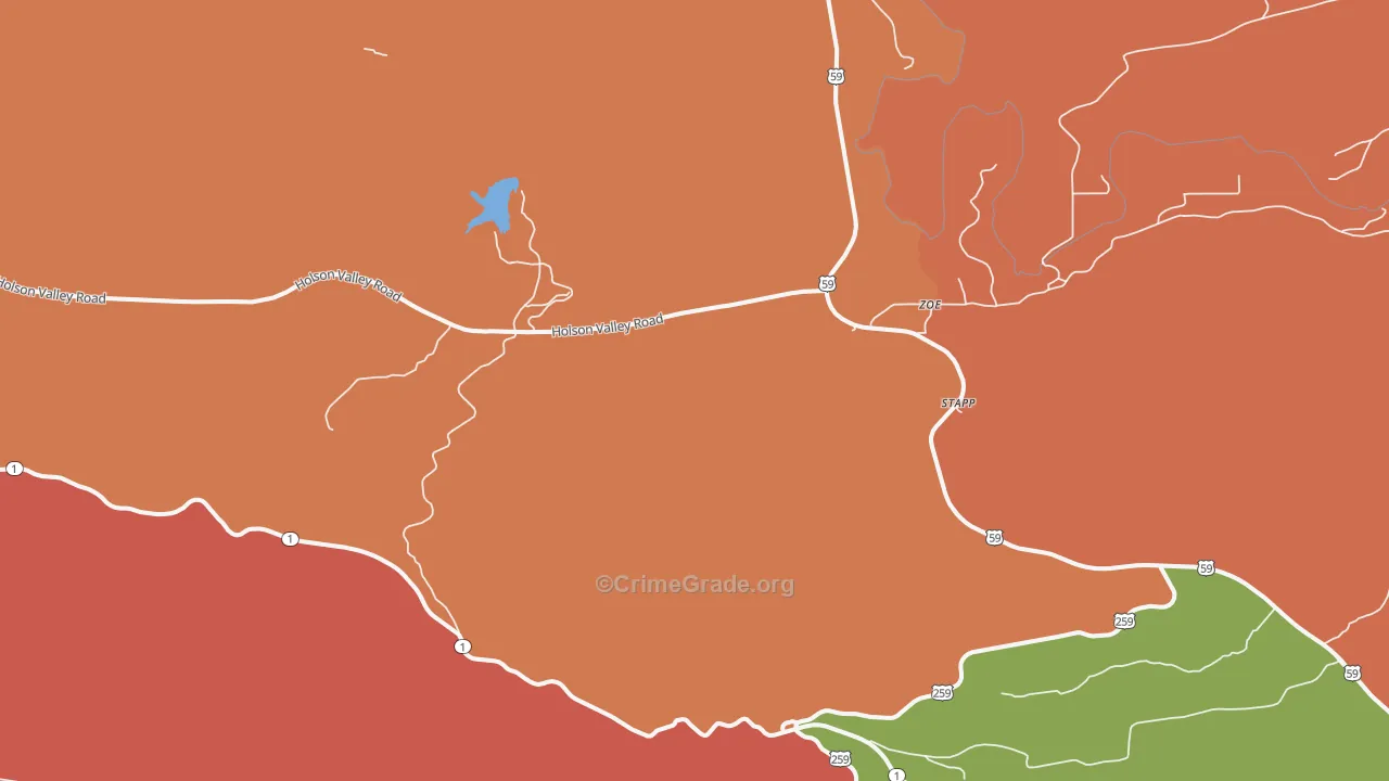 Zoe, OK Map of Murder Rates