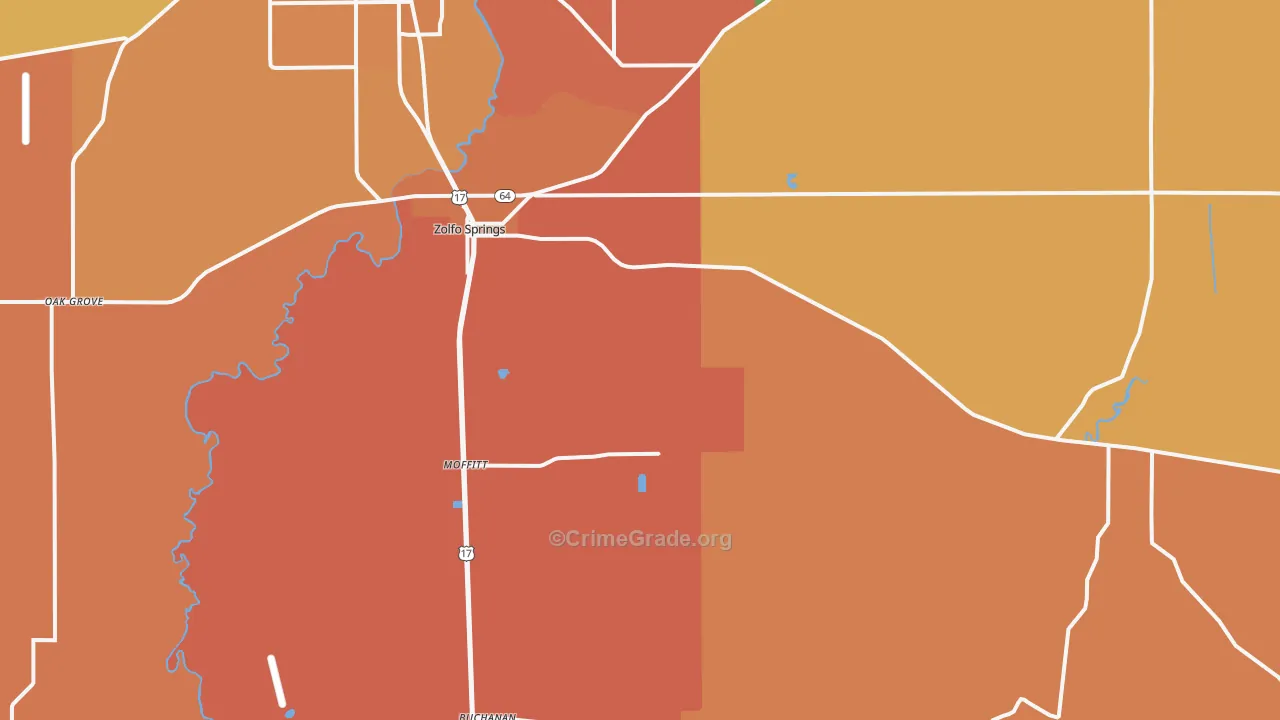 Zolfo Springs, FL Map of Murder Rates