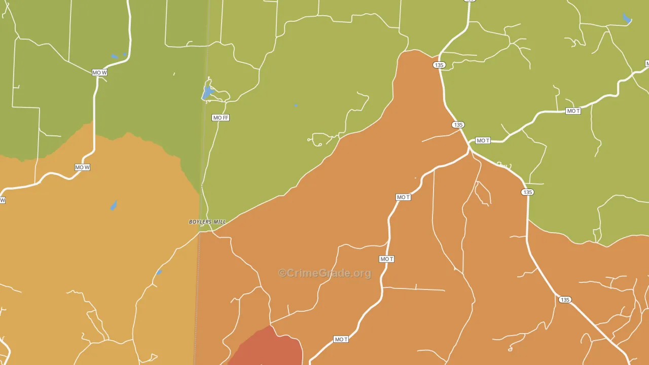 Zora, MO Map of Murder Rates